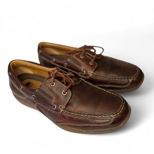 Johnston & Murphy Dark Brown Leather Loafers Boat Shoes 11.5